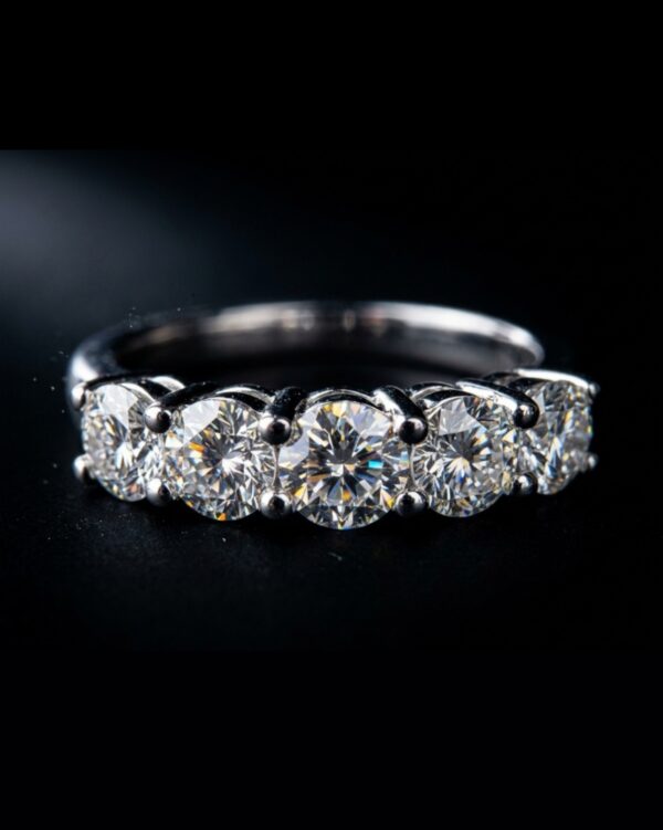 WhatsApp Image 2026-04-03 at 12.35.05 18K White Gold Diamond Ring 1.01 Carat | Elegant 5-Stone Luxury Ring for Women | LR075
