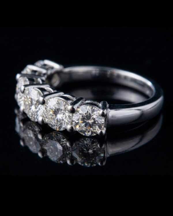 WhatsApp Image 2026-04-03 at 13.05.12 (2) 18K White Gold Diamond Ring 1.55 Carat | Premium 5-Stone Luxury Ring for Women | LR074