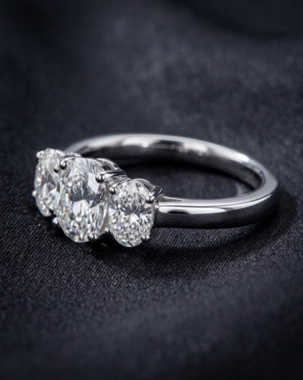 WhatsApp Image 2026-04-03 at 13.07.48 (1) 18K White Gold Diamond Ring 0.76 Carat | Elegant 3-Stone Minimalist Ring for Women | LR077