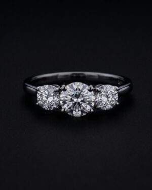 WhatsApp Image 2026-04-03 at 13.11.54 (2) 18K White Gold Diamond Ring 1.02 Carat | Elegant 3-Stone Luxury Ring for Women | LR076