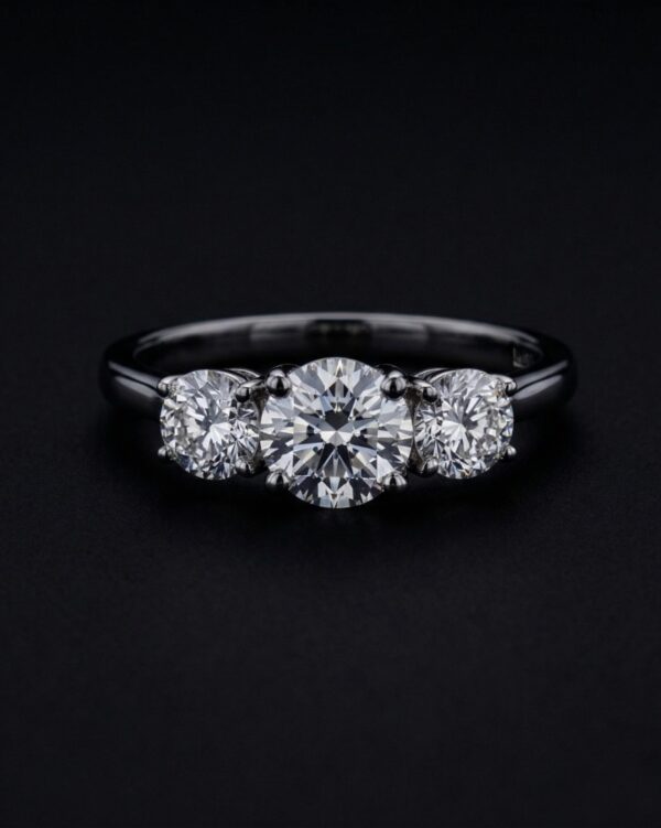 WhatsApp Image 2026-04-03 at 13.11.54 (2) 18K White Gold Diamond Ring 1.02 Carat | Elegant 3-Stone Luxury Ring for Women | LR076