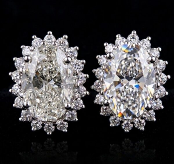 18K White Gold Diamond Earrings 2.35 Carat | 38-Stone Luxury Statement Earrings for Women | ET201