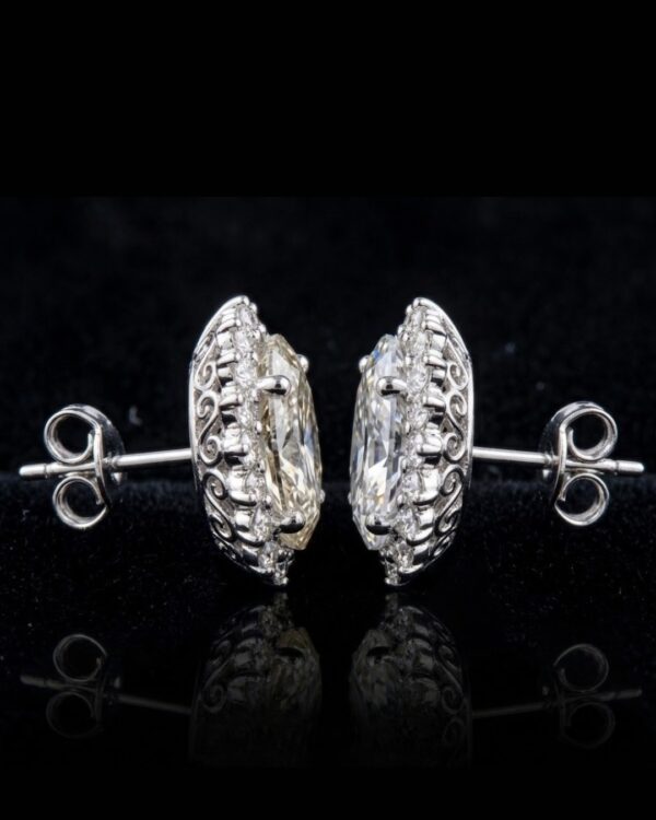18K White Gold Diamond Earrings 2.35 Carat | 38-Stone Luxury Statement Earrings for Women | ET201