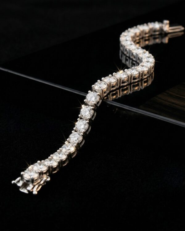 18K Gold Diamond Tennis Bracelet 8.20 Carat | 43-Stone Luxury Bracelet | T.BRA Collection