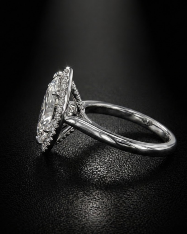 92 Exquisite Marquise-Cut Diamond Halo Ring | 18K White Gold |Marquise Diamond Ring| 18K White Gold Halo Ring | Marquise Engagement Ring