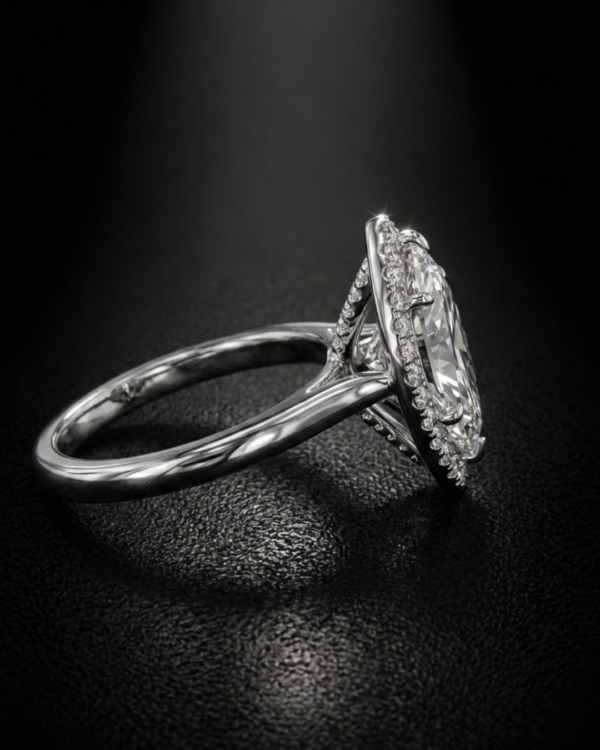 93 Exquisite Marquise-Cut Diamond Halo Ring | 18K White Gold |Marquise Diamond Ring| 18K White Gold Halo Ring | Marquise Engagement Ring
