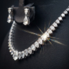 95 Lilo Signature Pear-Cut Diamond Statement Necklace & Teardrop Earring Bridal Suite| 18k White Gold Necklace
